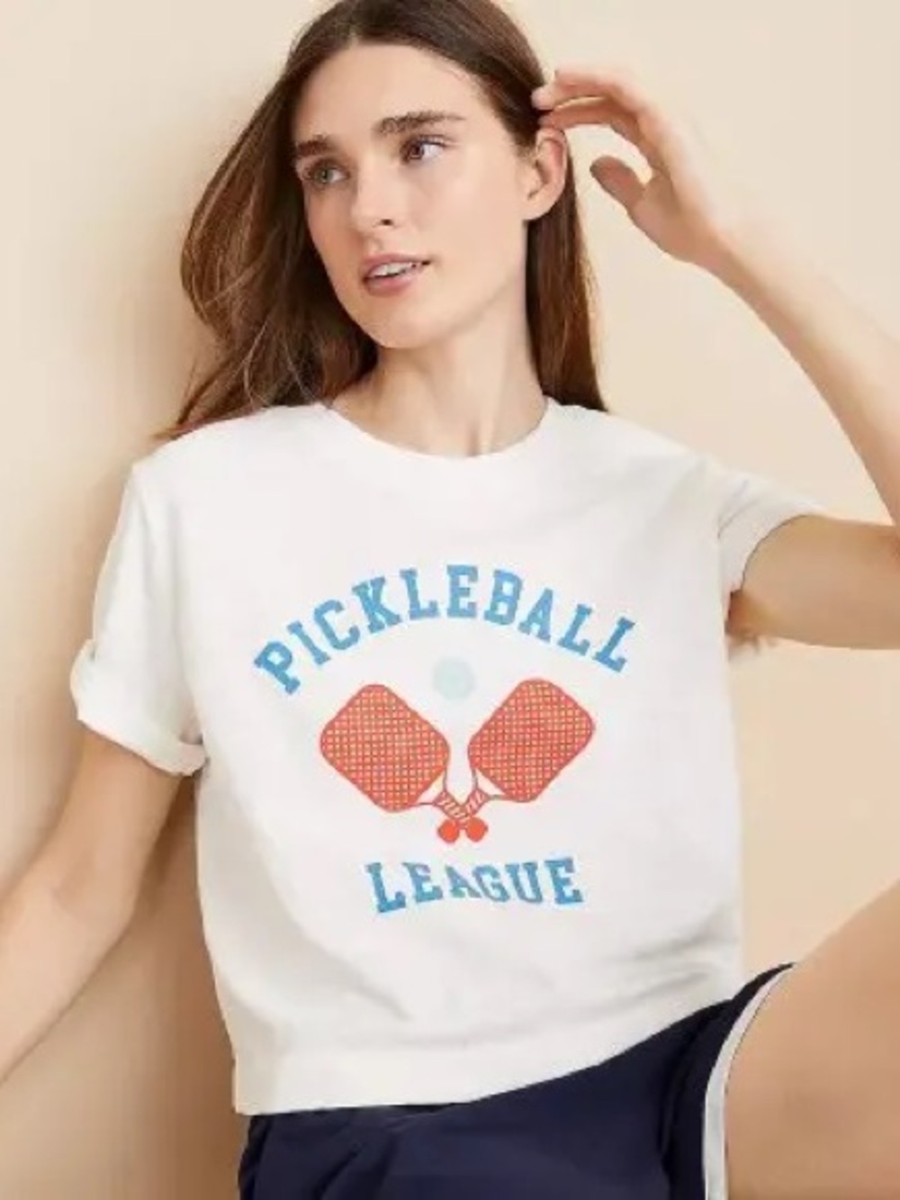 Lou & Grey White Graphic Tee with Blue & Orange Print